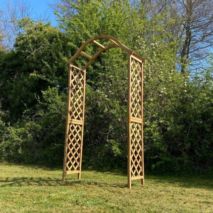 Wooden Garden Arch Tan Trellis